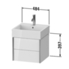 Duravit XViu Тумба подвесная 397x484x454мм, для раковины #235050, 2 ящика, цвет: белый глянцевый/champagne matt XV43330B122