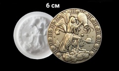 Силиконовый молд № 395 медальон Водолей 6 см