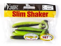 Мягкая съедобная приманка LJ Pro Series Slim Shaker 4in (100 мм), цвет T53, 6 шт