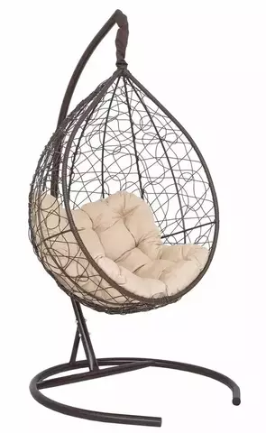 Подвесное кресло-кокон SEVILLA RELAX коричневое, бежевая подушка (Laura Outdoor)
