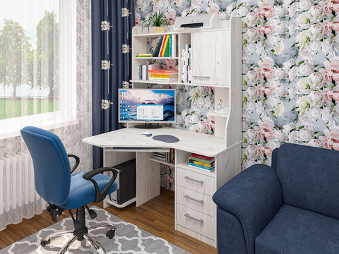 Компьютерный стол угловой СК-25 крафт светлый