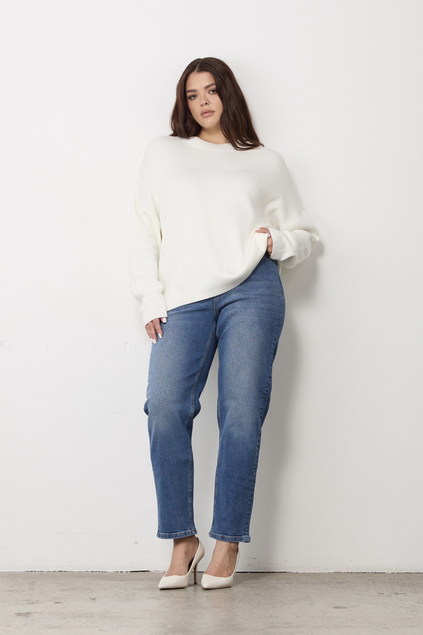 Джинсы Mom fit, синий