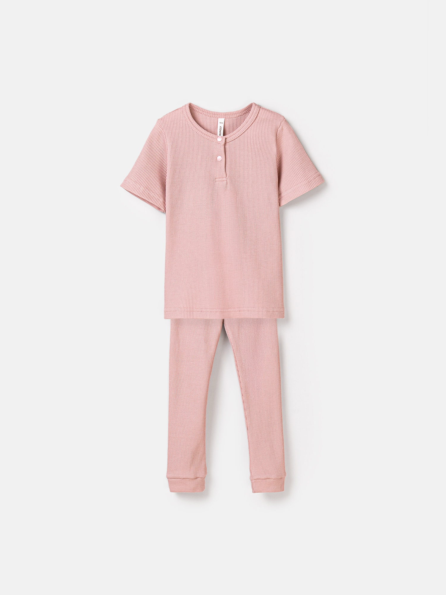 

Пижама из вафельной ткани "Пудра" с коротким рукавом