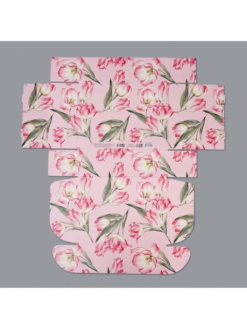 Коробка самосборная одиночная Прямоугольник, «Цветы», 30,5*22*9,5 см, 1 шт.