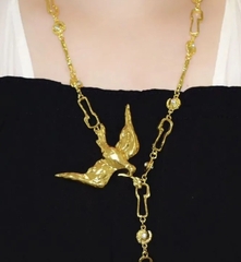 Колье - пояс (цепочка) длинное ПТИЦА (Голубь Мира) в стиле Schiaparelli