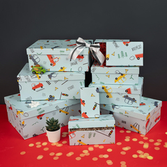 Коробка одиночная, Прямоугольник, Машинки, 26*17,5*11 см