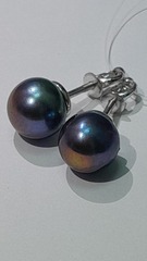 Жемчуг Ч (пусеты из серебра)