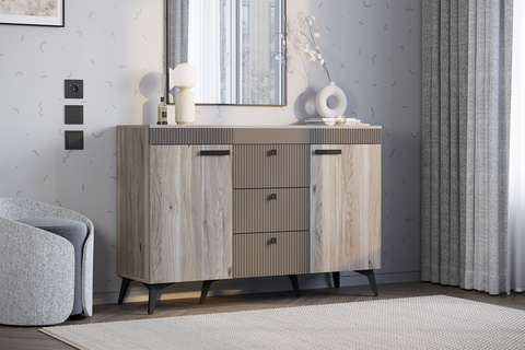 Комод Кассандра дуб смоки / серый