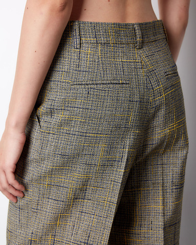 Брюки из шелка и вискозы Боттега Венета желтый/синий