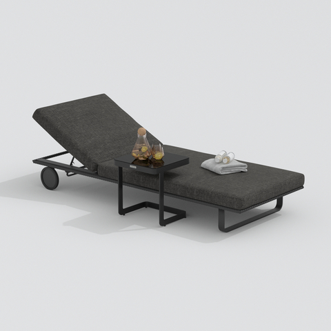 Шезлонг Ideal Patio КОСТА на колесах маренго - каркас карбон