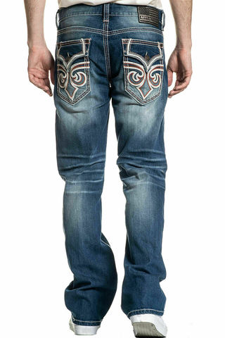 Affliction | Джинсы мужские Blake Fleur Ringo 110RS294 сзади на модели