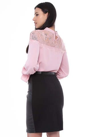 <p>Классическая юбка "Пальмира" с нашей новой коллекции из приятного трикотажа с элементами из эко-кожи по бокам, ремень с пряжкой. (Длина во всех размерах: 52-54см)&nbsp;</p>