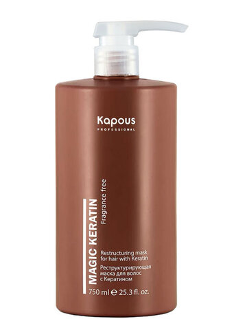 Реструктурирующая маска для волос с кератином, 750 мл Kapous Fragrance free