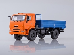 KAMAZ-43502 flatbed truck orange-blue 1:43 PAO KAMAZ