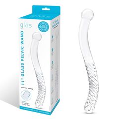 Стеклянный фаллоимитатор 11’’ Glass Pelvic Wand Double Ended - 28 см. - 