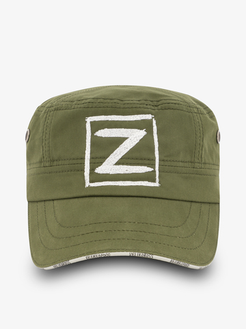 Солдатская кепка «Zа Русь!» тёмно-зелёного цвета / Распродажа