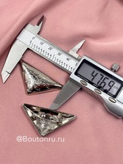 Брошь металлическая Прад. серебристая