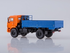 KAMAZ-43502 flatbed truck orange-blue 1:43 PAO KAMAZ