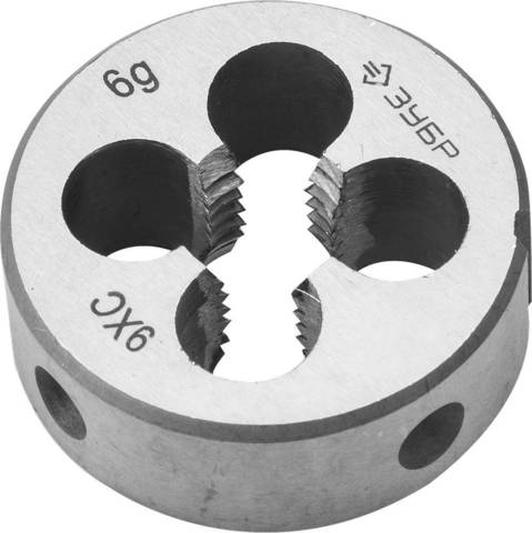 ЗУБР М10x1.5мм, сталь 9ХС, Плашка круглая ручная (4-28022-10-1.5)