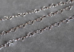 Цепочка-сердечки 3мм, покрытие родий