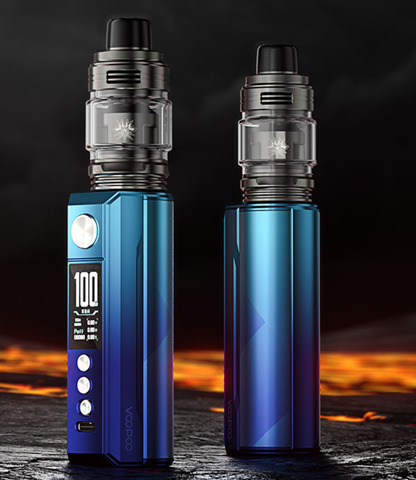 Вейп Voopoo Drag M100S Kit 100 Вт - цвет Cyan & Blue