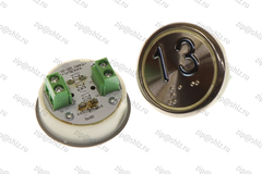 Кнопка (кнопочный модуль) EA2406S-S-R "13 этаж", круглая, красная статическая подсветка, Брайль