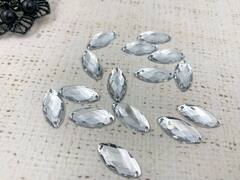 Стразы пришивные акрил, d 1,8х0,9 см, прозрачный