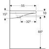 Раковина Geberit Renova Comfort Square, безбарьерная: B=60см, T=55см, Отверстие под смеситель=По центру, Перелив=Без, Белый