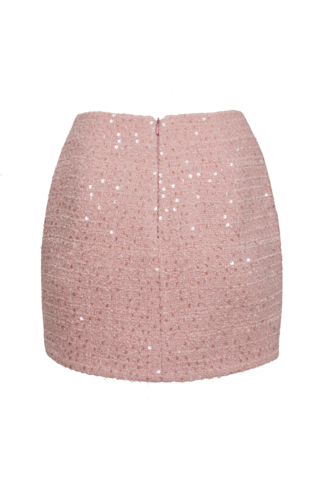 “Summer sparkle” Юбка мини из твида с фигурным срезом