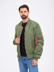 Бомбер Alpha Industries MA-1 Slim Fit Sage Green (Зеленый/Оранжевый)