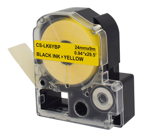 Картридж ленточный Cactus CS-LK6YBP черный для Epson LW700, LW600P, LW1000P, Z700, Z900