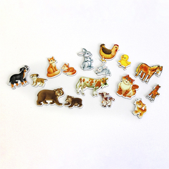 Развивающие магниты Мамы и малыши 16 штук