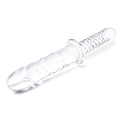 Стеклянный фаллоимитатор с рукоятью 11’’ Girthy Cock Double Ended With Handle - 28 см. - 