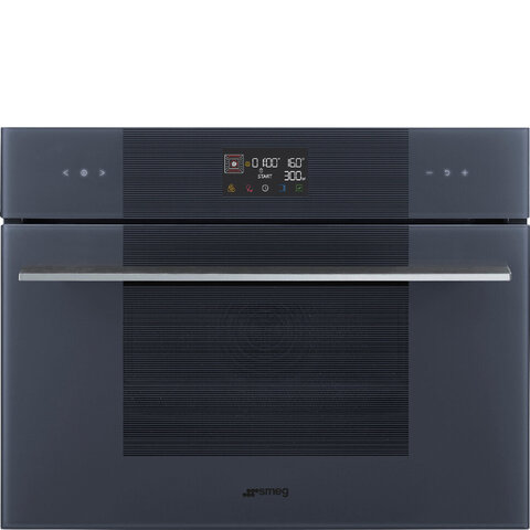 SMEG SO4102M1G Компактный многофункциональный духовой шкаф, комбинированный с микроволновой печью, ширина 60 см, высота 45 см, 11 функций, стекло Neptune Grey
