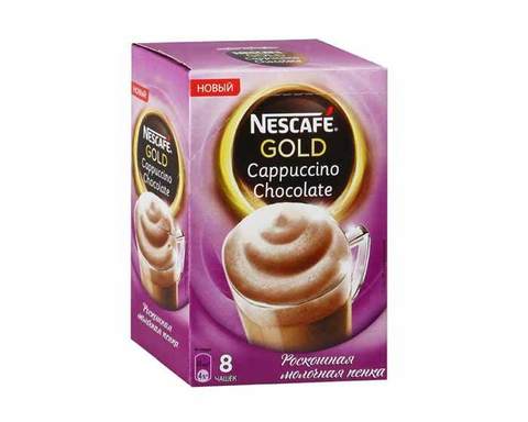 Напиток кофейный Nescafe Gold Cappuccino Chocolate 8 пак/уп, (Нескафе)