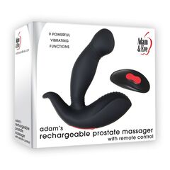 Черный вибростимулятор простаты Adam s Rechargeable - 11,7 см. - 