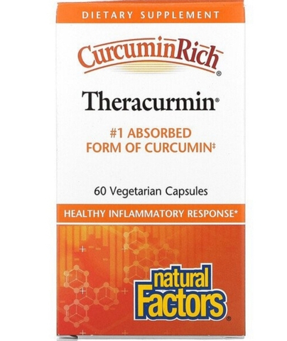 Natural factors, CurcuminRich, Theracurmin, куркумин, 60 вегетарианских капсул