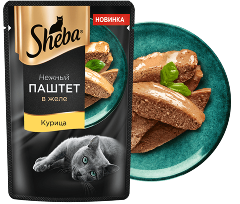 Sheba пауч для взрослых кошек паштет (курица) 75г