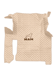Ковры MAN TGX (автомат, механика) (экокожа, бежевый, бежевый кант, коричневая вышивка)