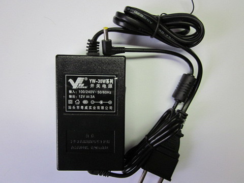 YW-30W, +12V, 3A адаптер сетевой 4,0x1,5mm