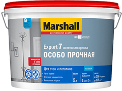 Краска для стен и потолков Marshall EXPORT 7 особо прочная Белая Матовая 9 л