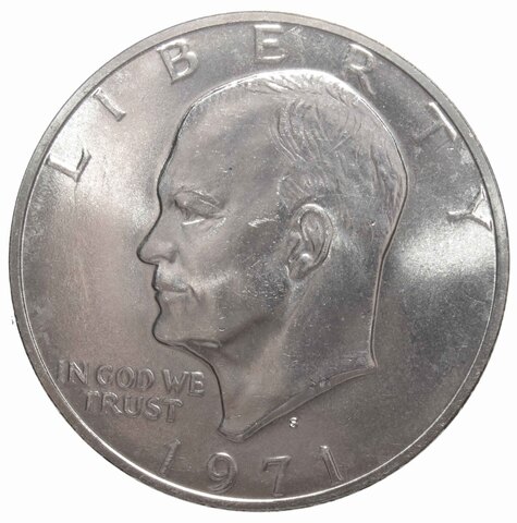1 доллар 1971 (S). США  (Лунный). Серебро. UNC
