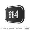 Номерок на дверь квартиры 114, для кабинета, офиса, шильдик 9 х 7 см, черный, Айдентика Технолоджи