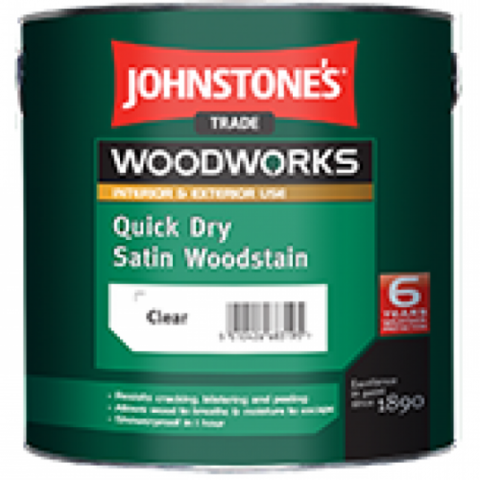 JOHNSTONE'S QUICK DRY SATIN WOODSTAIN/ДЖОНСТОУНС Защитное быстросохнущее полуматовое цветное покрытие