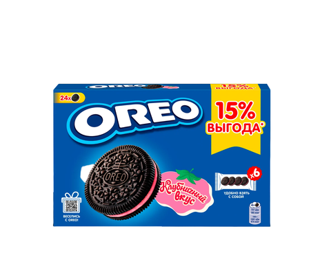 Печенье Орео со вкусом какао и клубники 228г, шт