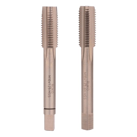 Метчик М10х1,25 (Комплект 2шт) DIN2181 HSS-G 6h 70мм a=5,5 Ruko 235101
