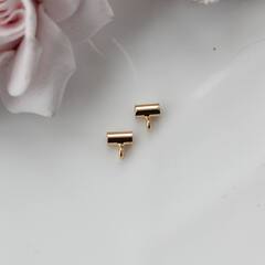 Трубочка с петелькой, спейсер, 5*3 мм, позолота, П605