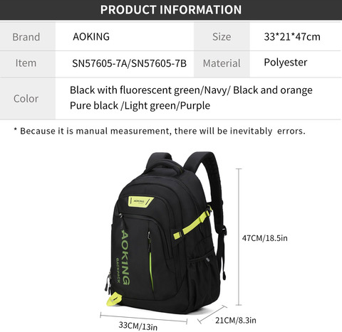 Картинка рюкзак городской Aoking SN57605-7A Black - 9