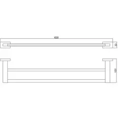 Держатель для полотенец BELZ B90409 двойной, графит