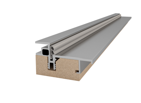 Коробка с уплотнителем Filomuro ALU с врезкой под петли AGB Eclipse 2.2 / Armadillo U3D2000 и ответную планку, притвор 43мм, для полотна 2000-2300 мм (2,5шт.)